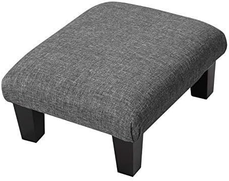 Robuster Fußschemel Kleiner Chenille Stoff Osmanische Fußstütze Gummi