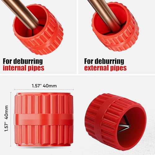 SHALL 4PC Tubing Cutter Set，Heavy-Duty Pipe Cutter Ø 6-50mm, mini Cutter Ø 3-22mm, with 2 deburring Tools, Suitable for PVC/Aluminum/Copper