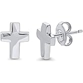 BERRICLE Sterling Silver Helix Cartilage Stud Earrings for Women - Ball Bead, Crescent Moon, Cross, Love Knot, Square Designs
