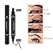 Winged Eyeliner Stamp - Wing Long Lasting Liquid Eye liner Pen,Waterproof, Smudgeproof and Sweatproof,2 Pack Dual Ended Pencil(Thick&Thin)