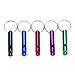 HWYDTGS COMUSTER 5pcs Hiking Camping Survival Aluminum Whistle with Key Chain Emergency Whistles of Multiple Colors, Black/Blue/Red/Purple/Green
