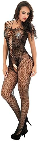 MMTTAO Women Fishnet Bodystockings Sexy Lingerie Floral Crotchless Mesh Bodydoll Bodysuits