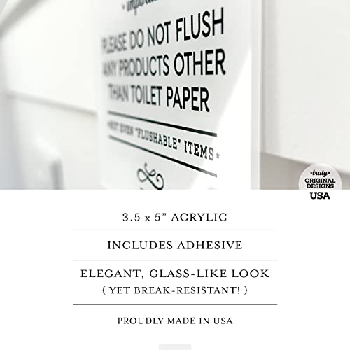 3.5x5 Inch Septic System Bathroom Sign, Do Not Flush Feminine Hygiene