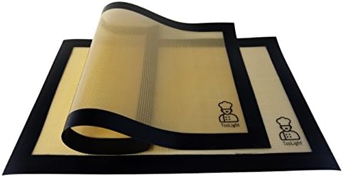 Silicone Baking Mat  2 In A Price Of One  Durable Construction By TooLight  Sheets For Chefs &amp; Cooking Lovers  Safe To Use, 100% FDA &amp; LFGB Approved  Fully Replacement Guarantee