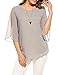 ACEVOG Women Summer Chiffon Sleeveless Blouse Crew Neck Shirt (Grey L)