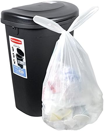 Obston 10 Gallon Tall Handle Tie Kitchen Trash Bags, White, 105 Counts