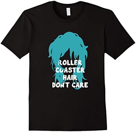 Mens Roller Coaster Hair Don't Care - Shirt for Theme Park Lovers 2XL Black