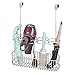mDesign Metal Bathroom Storage Tool Organizer Accessory Basket Tray - Hang Over Cabinet Door - Storage for Hair Dryer, Straightener, Curling Iron & Hair Styling Products - Concerto Collection - Satin