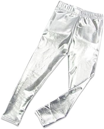 Melody Little Girls Skinny Faux Leather Legging Silver (3)