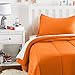 Amazon Basics Easy-Wash Microfiber Kid's Comforter and Pillow Sham Set - Twin, Bright Orange