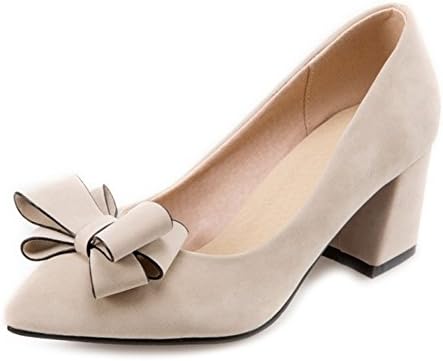 Smilice Large Size Court Shoes with Bows US 1-12.5 Women Fashion Heeled Pointed Toe Shoes