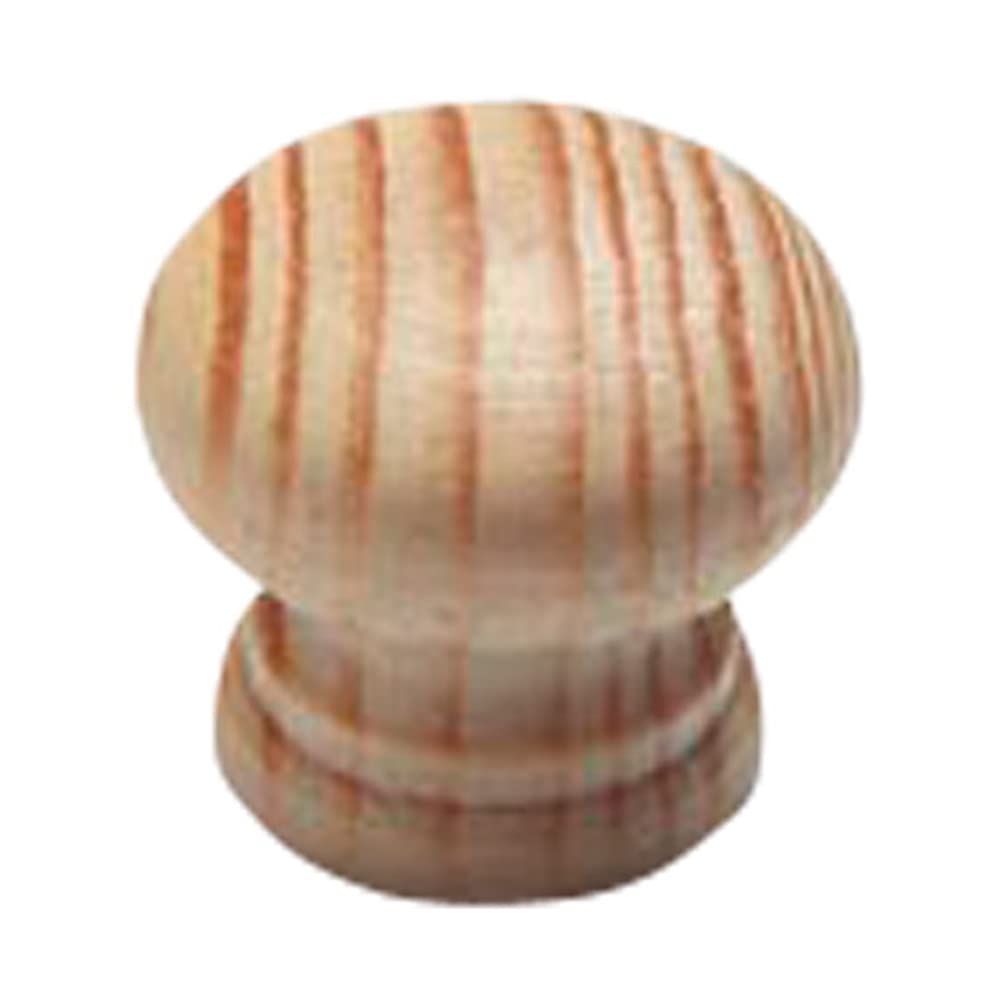 Merriway BH03885 (10 Pcs) Pine Wood Drilled Unlacquered Cupboard Cabinet Drawer Door Knob 60 mm (2.1/2 Inch) - Pack of 10 Pieces