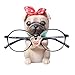 Puppy Dog Glasses Holder Stand Eyeglass Retainers Sunglasses Display Cute Animal Design Decoration (Pug)