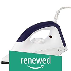 (Renewed) Amazon Brand – Solimo 1000-Watt Dry Iron (White and Blue)