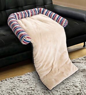 Merax Cat Dog Beds Pet Bed Mat Cushion Sofa (Red Stripes-NO.1)