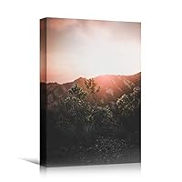 Canvas Wall Art Gradient Sunset on Skyline Coastal Multicolor Photography Relax/Calm Romantics Sunset - 12x18 inches