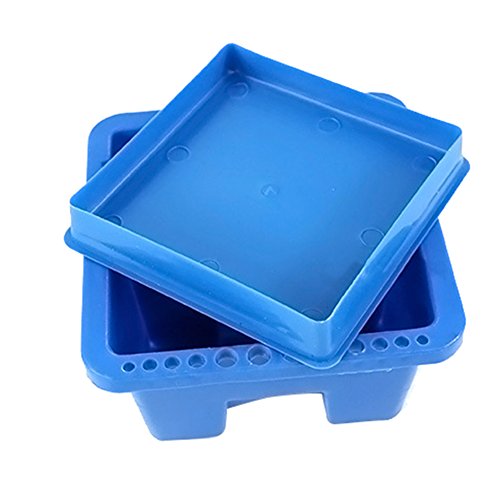 Frjjthchy Square Plastic Artist Brush Washer Multifunction Brush Cleaner with Brush Holder Blue - Thumbnail 4