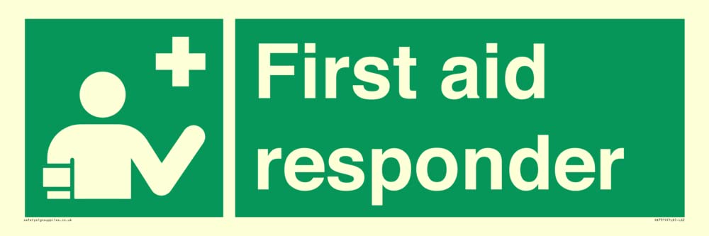 First aid responder Sign - 600x200mm - L62