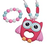 Sensory Oral Motor Aide Chewelry Necklace - Chewy Jewelry for Sensory-Focused Kids with Autism or Special Needs - Calms Kids and Reduces Biting/Chewing - Honeysuckle Owl Pendant and Bracelet