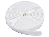 GCA Hook and Loop Tape 3/4-Inch Reusable Cable Management Cable Tie Roll (25 Yards，White)