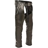 Milwaukee ML1191-5X-BLACK Four Pocket Leather Chaps, 5X-Large, Black