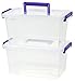 IRIS USA 5.3 Quart Modular Latching Box Handle, 1 Pack, Purple/Clear
