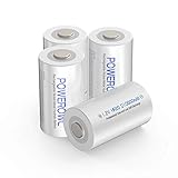 POWEROWL Rechargeable D Batteries 10000mah Low Self Discharge, NiMH, Pre-Charged, 4 Count (Recharge Universal)