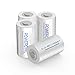 POWEROWL Rechargeable D Batteries 10000mah Low Self Discharge, NiMH, Pre-Charged, 4 Count (Recharge Universal) primary
