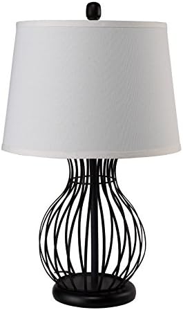 SH LIGHTING 31191BK Finish Cage Style Table Lamp, 15" x 15" x 24.5", Black