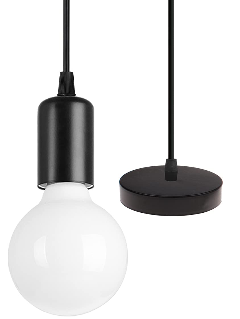 iDEGU Modern and Retro Pendant Light DIY Spider Chandelier Creative Adjustable 150CM Vintage Ceiling Pendant Lamp Fixture with E27 Socket, Black (Single-A)