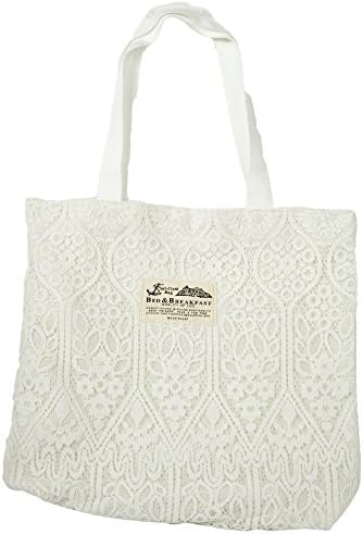 Lace Cotton Tote Shoulder Bags for Women (White)
