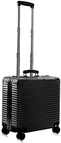 CHUWIT 18Inch/ Aluminum HardShell Luggage Case Carry On Spinner Suitcase (Black)