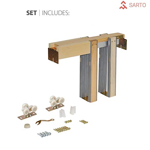 Modern Pocket Door 28 x 80 with Frames Planum 0020 Grey Oak Kit