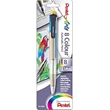 Pentel Arts 8 Colour Automatic Pencil, Assorted Accent Clip Colors, 1 Pack (PH158BP)