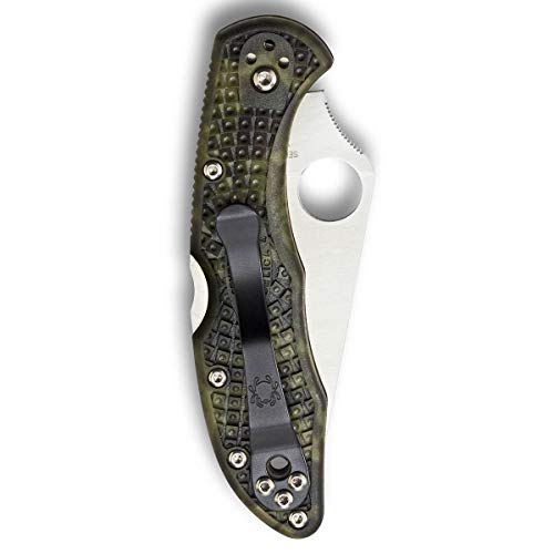 Spyderco Delica 4 Folding Knife - Zome Green FRN Handle with PlainEdge, Full-Flat Grind, VG-10 Steel - //coolthings.us