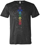 Yoga Clothing For You Mens Colored Chakras Burnout Tee Shirt