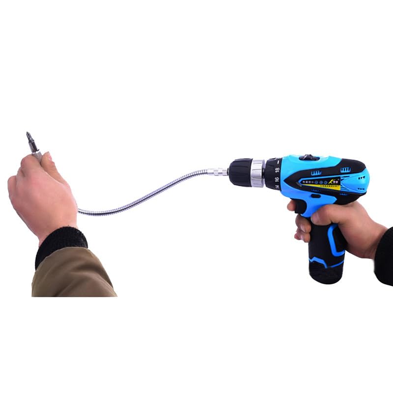 Jadeshay Flexible Extension Screwdriver Drill Bit Shaft Holder, 1/4" Flexible Drill Bit Shaft Extension for Pivoting Bit Tip Holder - Socket Extension Connecting Link, for Electronic Drill Screwdriver