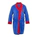 Superman Adult Terry Cloth Hooded Bath Robe Blue w/Red Logo, One Size