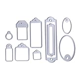 Whitelotous Cutting Dies Cut Dies Stencil Metal Template Mould for DIY Scrapbook Album Paper Card (10 pcs Labels Hollow Out)