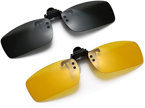 Polarized Clip-on Flip Up Metal Clip Rimless Sunglasses for Prescription Glasses