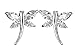 Sterling Silver Cute Dragonfly Stud Earrings