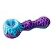 Indestructible Honeycomb Silicone Straw with Cleaner Cover and Glass Free Decor Bowl Inside (Purple/Blue)