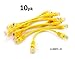 CablesOnline 10-Pack 6-inch (0.5ft) CAT5e UTP Ethernet RJ45 Full 8-Wire Yellow Patch Cable, (U-000YL-10)