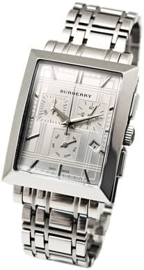 Amazon Burberry バーバリー メンズ 腕時計 ヘリテージ クロノグラフ スクエア Bu1326 シルバー 並行輸入品 メンズ腕時計 腕時計 通販