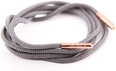 Dress Laces by Bondi Laces (Emu Grey with Rose Gold Tips)
