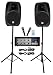 Rockville Package PA System Mixer/Amp+ 15 inch Speakers+Stands+Mics+Bluetooth, 15" (RPG2X15)