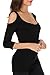 Sarin Mathews Women’s Open Cold Shoulder Slim Fit Sexy Blouse Stretch Tank Tops Black M