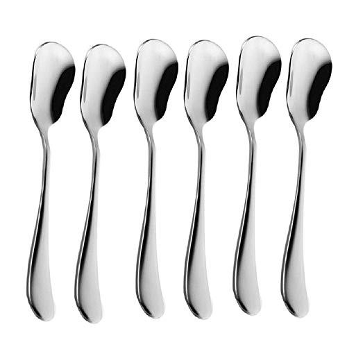 COMIART 5.3-inch 6 Piece Stainless Steel Ice Cream Sugar Spoon Scoop Flatware Silverware Cutlery Tableware Set Dishwasher Safe