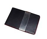 Black/Red Money Clip Bi-fold Leather Wallet By DesignSK