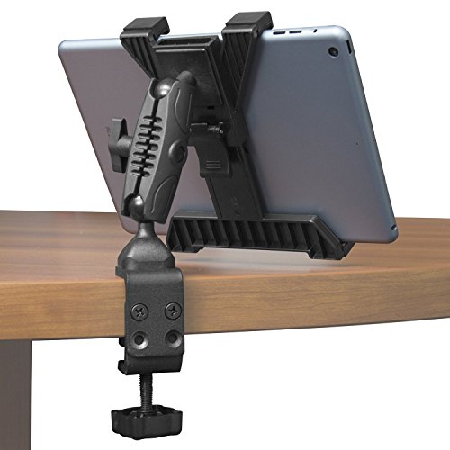 iBOLT TabDock Bizmount Clamp- Heavy Duty Dual-Ball C-Clamp Mount for All 7" - 10" Tablets (iPad, Samsung Galaxy Tab, etc.) for Desks, Tables, Wheelchairs, Carts: Great for Homes, Schools, Offices